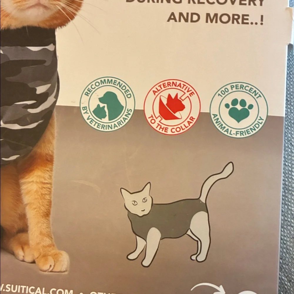 Recovery Suit for Cats - Black Camouflage